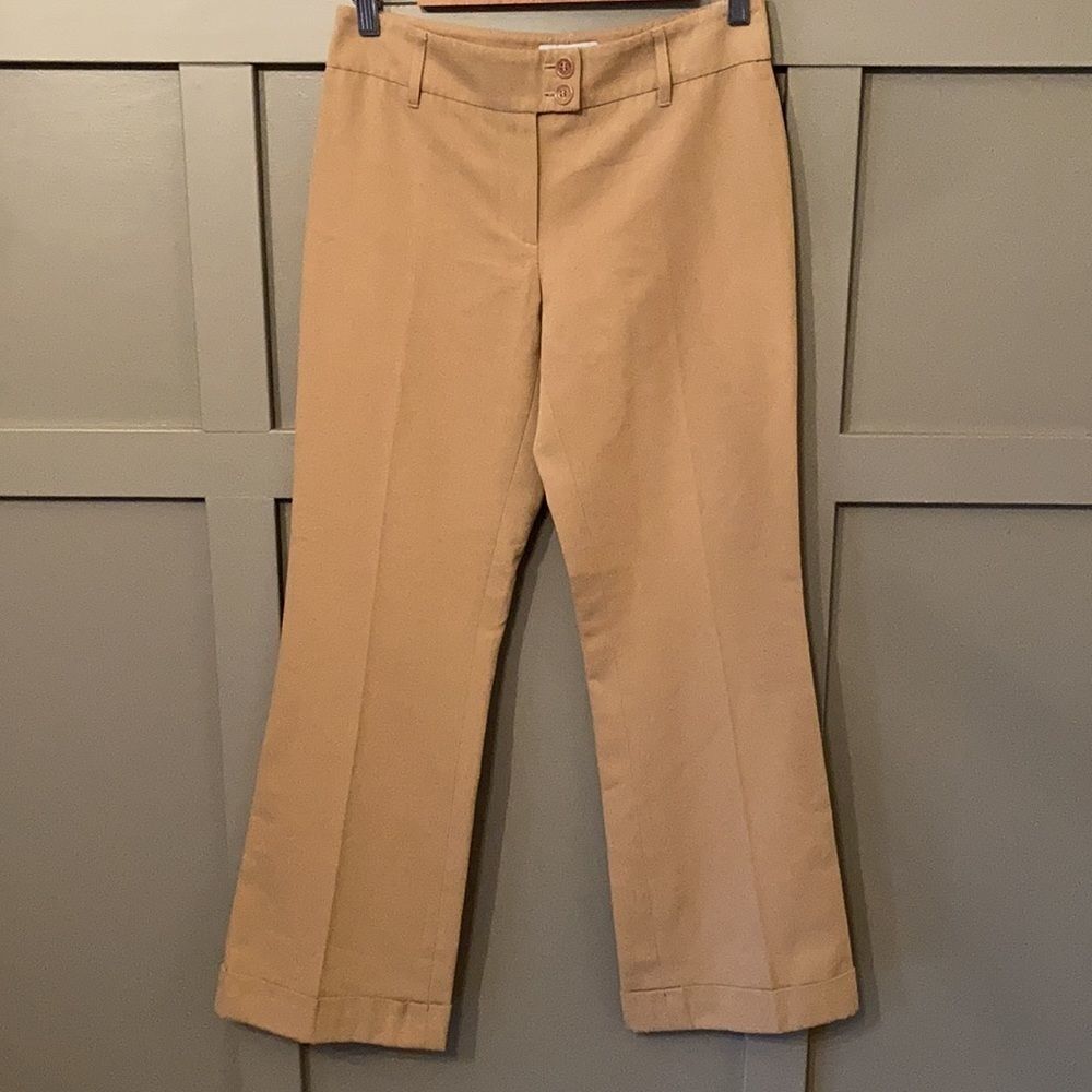 MOSCHINO Cheap and Chic Cotton Wool Blend Wide Leg Dress Pants Trousers Tan